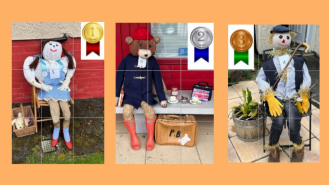 The three winning Colmonell scarecrows